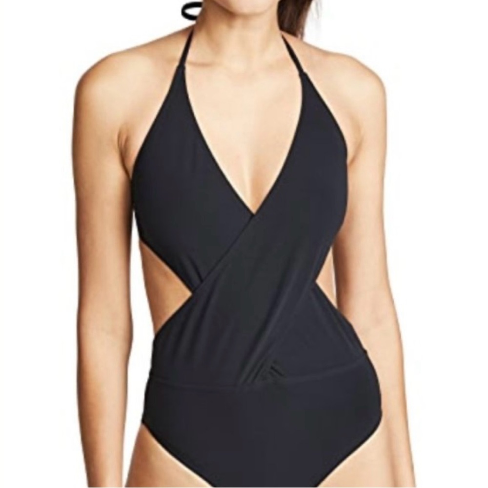 Black Tory Burch one piece swim suit